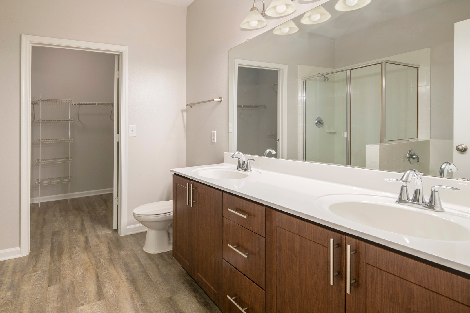 Primary bathroom with double vanity