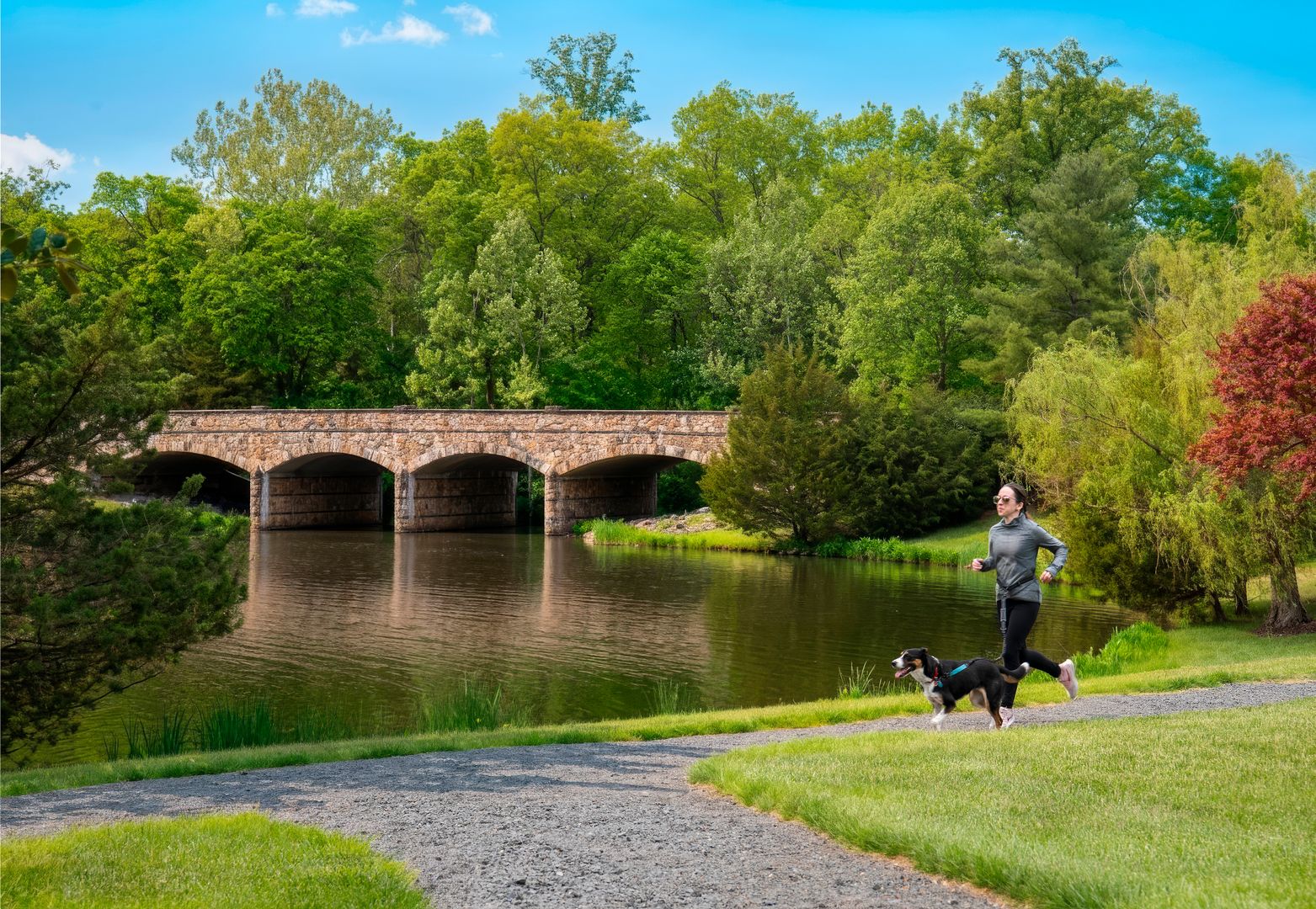 Scenic walking and jogging trails